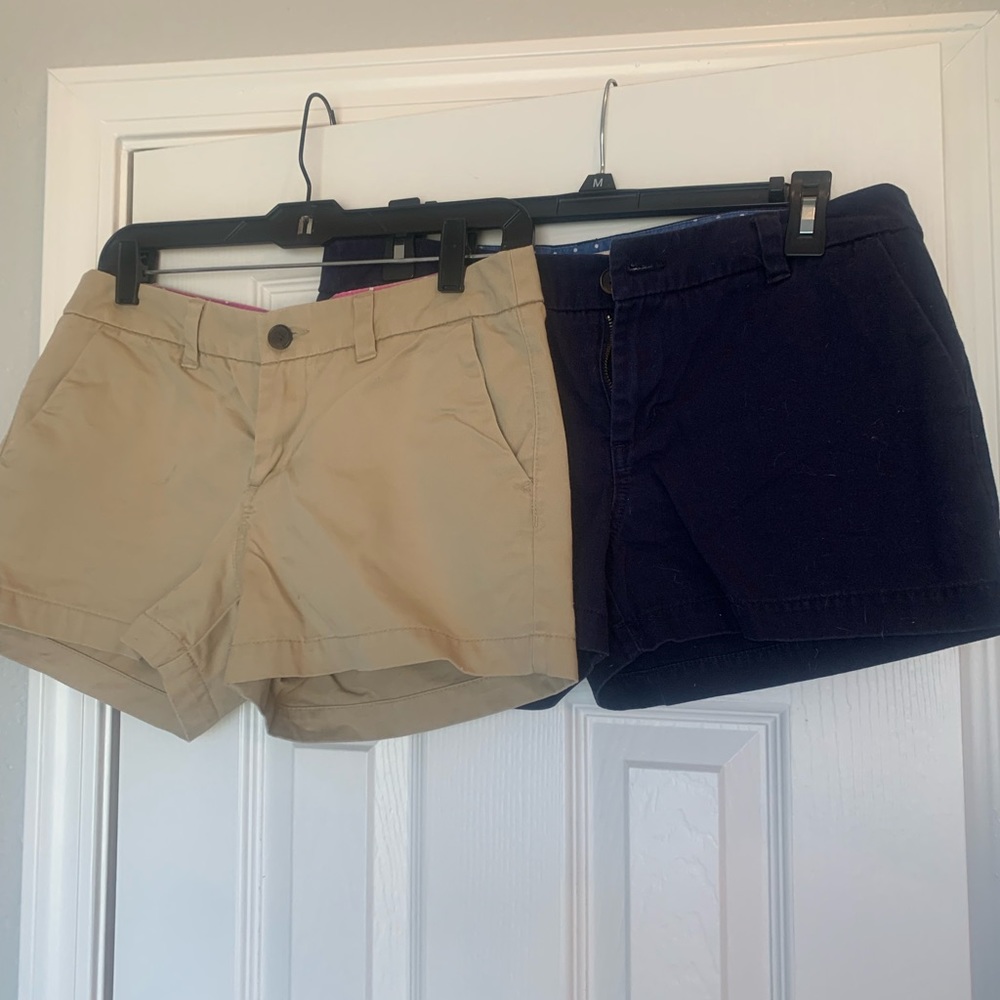 Tan & Navy shorts - $10 each